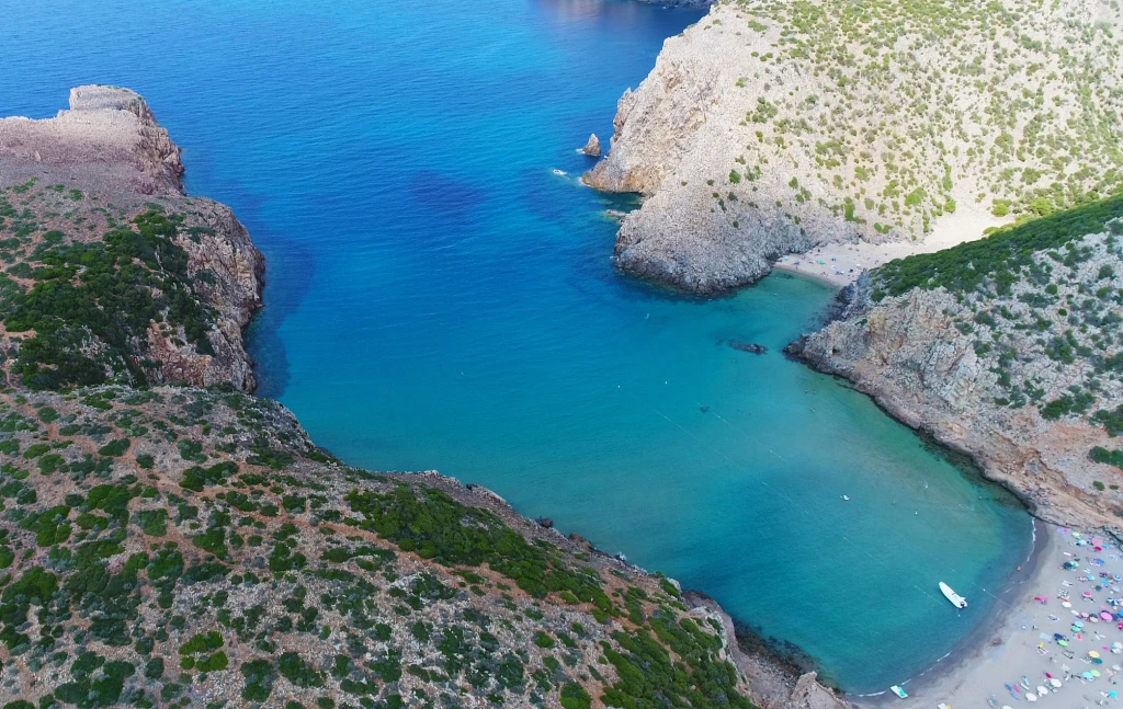 A fjord in the Mediterranean  vegetation