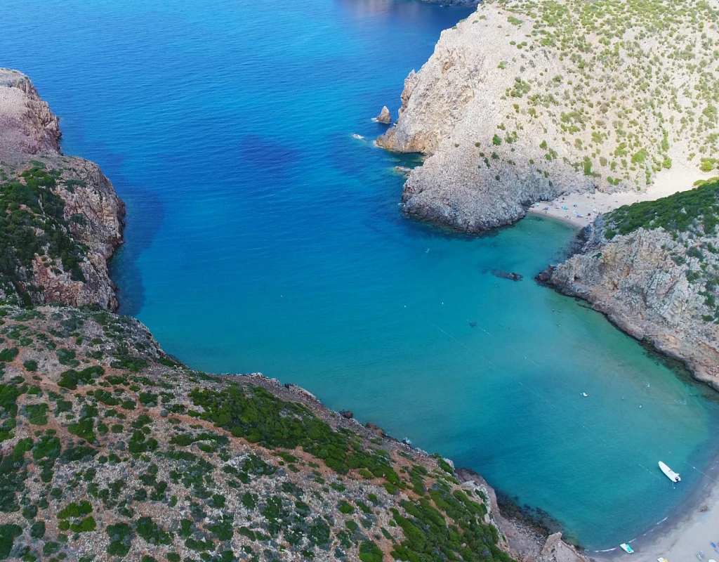 A fjord in the Mediterranean  vegetation