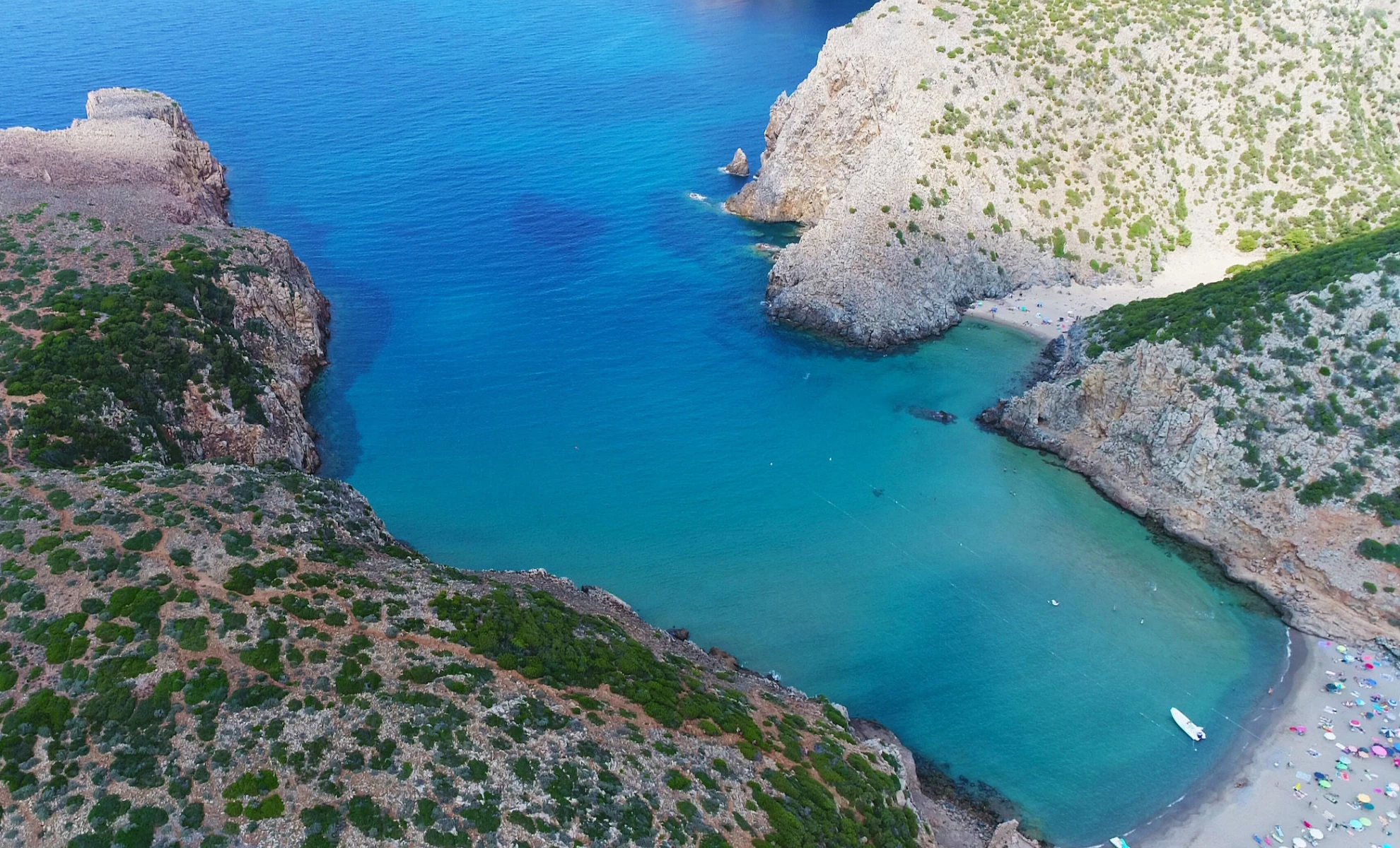 A fjord in the Mediterranean  vegetation